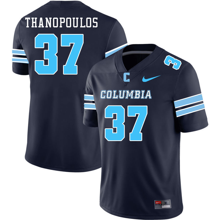 Men-Youth #37 George Thanopoulos Columbia Lions 2023 College Football Jerseys Stitched Sale-Navy